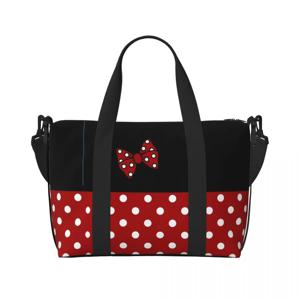 여성용 커스텀 대형 DIY 귀여운 만화 미니 캐릭터 토트백, 숄더 쇼퍼 비치 헬스장 여행 가방