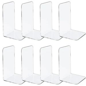 L 자형 투명 아크릴 북 엔드 스탠드 책장 데스크탑 장식 스토리지 랙 북 엔드 책 홀더 학교 문구