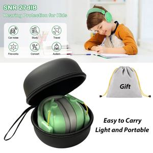 YHKEMA 어린이 귀 보호 소음 차단 귀마개, SNR 27dB 청력 보호, 자폐증, 어린이, 유아용 휴대용 케이스 포함