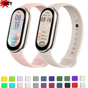 Xiaomi Mi band 8-9 용 스포츠 시계 밴드 NFC 교체 miband9/8 실리콘 팔찌 방수 스트랩 smart mi band 9 액세서리