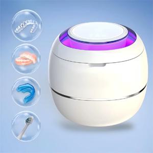 홈피쉬 미니 휴대용 초음파 세척기 (치아 교정기, 틀니, 보석, UV 살균, 치아 교정기 세척)