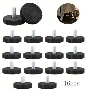 조절 가능한 수평 조절 의자 다리 발, M8 가구 매트, 나사식 베이스 소파 침대 캐비닛 테이블 바닥 보호대 미끄럼 방지 패드, 16 개