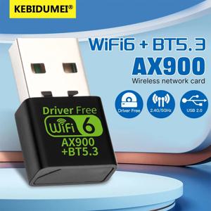 블루투스 5.3 무선 네트워크 카드, 듀얼 밴드 드라이버 프리 USB 동글, Win 10 11 PC 액세서리, 900Mbps 와이파이 6 USB 어댑터 ,900Mbps WiFI 6 USB Adapter Bluetooth 5.3 Wireless Network Card Dual Band Driver Free USB Dongle for Win 10 11 PC Accessories