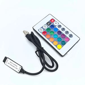 USB 5V 미니 24key 4Pin RGB LED 스트립 빛 RF 컨트롤러 제어 케이블 5050 3528 2835 led 스트립에 대 한 원격 조 광 기