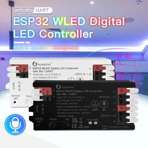 GLEDOPTO ESP32 WLED 컨트롤러 마이크 UART 음악 사운드 다운로드, 동적 RGB, DIY 와이파이, WS2811, WS2812, SK6812, TM1814, WS2813, WS2815