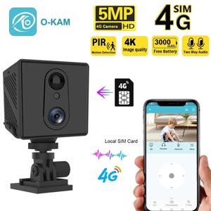 5MP 미니 카메라 3000mAh 배터리 64GB 4G SIM 카드 감시 Wifi 나이트 비전 모션 감지 CCTV 양방향 음성 IP 카메라