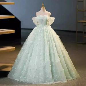 맞춤형 볼 가운 이브닝 드레스 오프 숄더 튤 나비 프롬 생일 파티 드레스 포멀 베스티도 데 피에스타