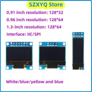 0.91/0.96/1.3 인치 OLED 디스플레이 LCD 모듈 IIC/SPI LCD 직렬 화면 흰색/파란색/노란색 및 파란색
