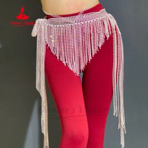 밸리 댄스 술 삼각형 엉덩이 스카프 여성 수석 AB 스톤 메쉬 벨트 소녀 오리엔탈 댄스 연습 액세서리 허리 체인