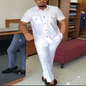 2 조각 아프리카 남자 kaftan 복장 여름 패션 아프리카 의류 대시 키 tracksuit 이브닝 드레스 가운 africaine 2025