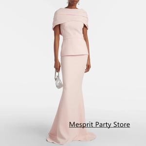 간단한 아라비안 이브닝 드레스는 어깨 주름 스윕 기차 인어 댄스 파티 드레스 아랍어 공식 파티 가운에서 사용자 정의