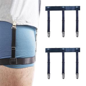남성용 셔츠는 가터 벨트를 유지합니다. 조절 가능한 신축성 있는 셔츠 홀더 스트랩은 미끄럼 방지 셔츠에 셔츠를 고정합니다. 터커 다리 멜빵