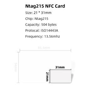 5YOA 100pcs NFC 카드 Ntag215 카드 동전 배지 215 칩 키 13.56MHz 초경량 범용 ISO IEC14443A 25mm 방수 PVC