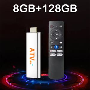 TV 스틱 8GB 128GB 안드로이드 14 ATV Allwinner H313 구글 어시스턴트 8K 울트라 4K 스트리밍 미디어 플레이어 Q15 초고속 셋톱박스