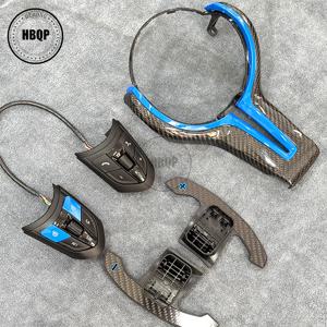 BMW M2 F87 M3 F80 M4 F82 M5 F10 M6 F06 용 M 파워 스티어링 휠 커버 카본 파이버 M 스포츠 스티어링 휠 트림