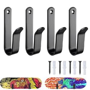 2/4Pcs 수평 스노우 보드 벽 랙 스노우 보드 스키 벽 마운트 클립 스케이트 보드 서핑 보드 스키 보드 스토리지 후크 디스플레이 랙