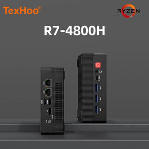 TexHoo 미니 PC AMD R7 7730U 4500U R3 5400U 최대 32G DDR4 1T NVMe 듀얼 HDMI DP Wifi6 데스크탑 게이밍 컴퓨터 듀얼 네트워크 포트
