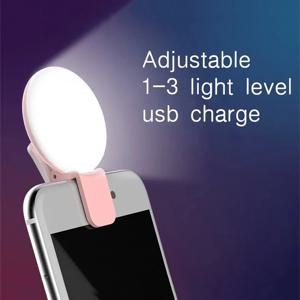 휴대용 LED 램프 휴대폰 라이브 비디오 뷰티 조명 범용 휴대폰 셀카 보조광 USB 충전 사진 클립 링 라이트