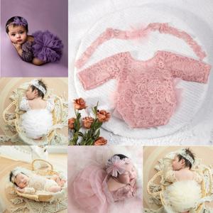 2 개/대 아기 투투 드레스 신생아 사진 복장 사랑스러운 레이스 소녀 공주 드레스 Romper 아기 선물 사진 촬영 의류