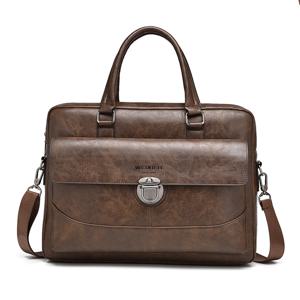 남자 핸드백을위한 PU 가죽 서류 가방 이그 제 큐 티브 15.6 인치 노트북 포트폴리오 어깨 비즈니스 빈티지 메신저 컴퓨터 가방