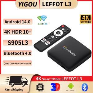 LEFFOT L3 스마트 TV 박스 Amlogic S905L3 안드로이드 14.0 셋톱 박스 2GB 16GB 4K HD BT 구글 음성 리모컨 미디어 플레이어 홈 안드로이드