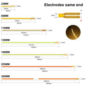 COB LED 플렉시블 필라멘트 자유 절단 DC 3V 25mm 80mm 128mm 190mm 300mm 레트로 에디슨 전구 램프 부품 LED 다이오드 라이트 스트립 장식