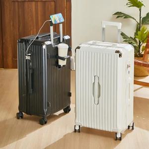 내구성이 뛰어난 수하물 기내용 가방 24인치 대용량 여행용 가방(남성 및 여성용) 컵 홀더 포함 세련되고 견고함