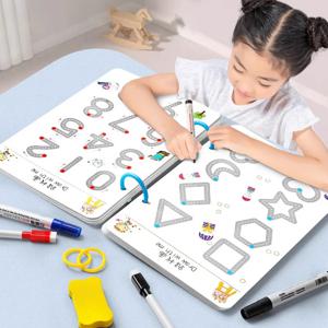 32페이지 재사용 가능한 매직 연습 노트 세트 |     전뇌 발달, 글쓰기 훈련 및 미술 교육을 위한 매뉴얼 |     쓰기 기술, 종이 재질, 견고한 제본 학습 |     다채로운 페이지 |   크리스마스 선물