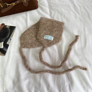 한국 스타일 따뜻한 귀마개 여성용 겨울 귀여운 귀덮개 인스 플러시 귀 보호 스카프 타이 긴 직사각형 목 워머