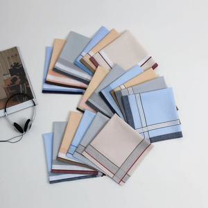 12개입 남성용 면 손수건 면 정장 포켓 타월 흡수성 땀 닦는 사각 타월 클래식 체크무늬 40cm