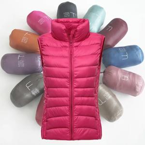 여성용 화이트 덕 다운 초경량 패커블 웜 다운 라이너 베스트 2025 신상 여성용 민소매 패딩 재킷