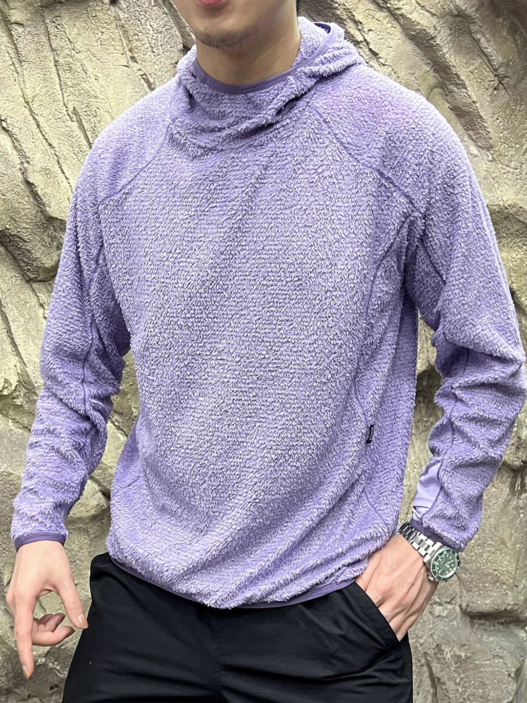 부드럽고 편안한 플리스 안감 하이넥 후드티, 야외 활동 커플용 따뜻하고 통기성 좋은 긴팔 스웨트셔츠, 청소년용 폴리에스터 섬유