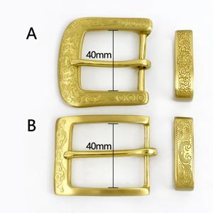 Deepeel 1Pc 40mm 순수 황동 구리 핀 버클 벨트 머리 새겨진 남성 여성 버클 DIY 가죽 공예 액세서리 38-39mm 벨트