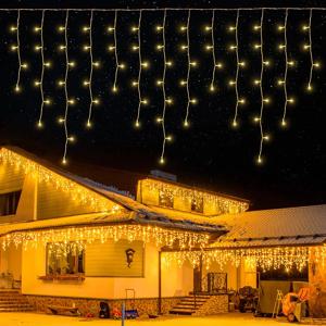 크리스마스 장식 2025 Led 조명 야외 거리 갈 랜드 8/12M 방수 커넥터 고드름 빛 새해 2025 장식 홈