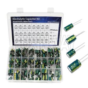 391pcs 고주파 알루미늄 전해 커패시터 키트 10v 16v 25v 35v 50v 400v 10uf 100uf 470uf 1000uf