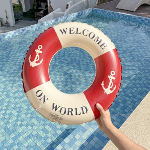 레트로 보트 앵커 여성 수영 반지, 수영장 부동 행 성인 난간 Lifebuoy, 레저 해변 수영 풍선 F