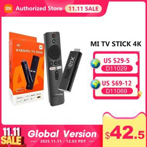 글로벌 버전 Xiaomi Mi TV 스틱 4K 안드로이드 11 BT5.0 TV 동글 휴대용 스트리밍 미디어 다국어