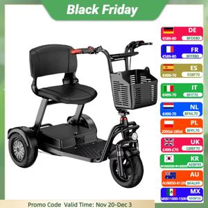 접이식 3륜 전동 스쿠터 가족용 성인용 강력한 1000W 미니 전기 삼륜차 노인용 조립 완료 탈착식 배터리