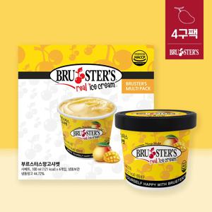 [브루스터스] 미국 프리미엄 아이스크림 망고샤벳 4구팩 (100ml*4)