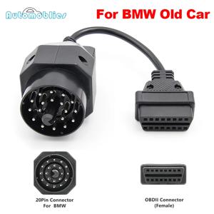 BMW obd to obd2 케이블 어댑터 20pin to obdii 16 핀 연결 케이블 암 커넥터 e36 e39 x5 z3 케이블 obd 2 어댑터