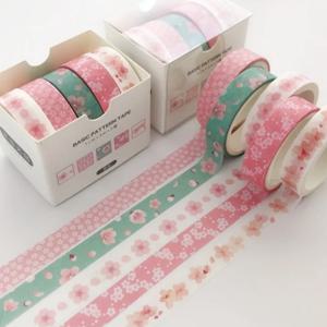 공예품을위한 5PCS Washi 테이프 저널링을위한 애완 동물 롤 데코 테이프 일기 마스킹 콜라주 애완 동물 장식 접착 테이프 HZJD07