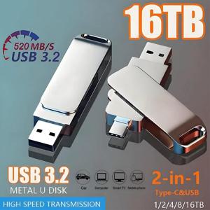 Xiaomi 16TB 3.2 플래시 드라이브 고속 USB 전송 금속 Pendrive 메모리 카드 Pendrive 플래시 디스크 Memoria 방수 스틱