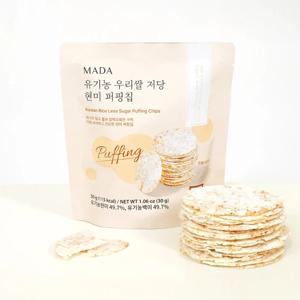 (알리)MADA 유기농 우리쌀 저당 현미 퍼핑칩(30g) 오리지널[2+2]