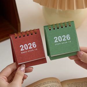 2026 간단한 스타일 영어 미니 책상 달력 데스크탑 디스플레이 휴대용 달력 데스크탑 장식 수제 일기 2025-2026