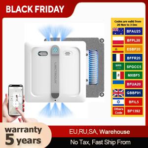 2025 신형 로봇 창문 청소기 Liectroux S9, 듀얼 롤러 브러시, 6노즐 워터 펌프 분사, 브러시리스 모터, 9KPa 흡입력, 프레임 없는 유리 작동, 마이크로스위치 8개, 안전 로프 & 전원 코드 2-in-1, 앱 & 리모컨, 음성 안내