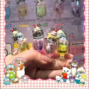 Mufosand 아이스크림 고양이 블라인드 박스 5pc Kawaii 디저트 키 체인 세트 귀여운 애니메이션 피규어 소장품 펜던트 아이 장난감 깜짝 선물