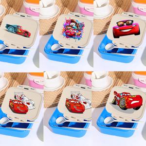 디즈니 자동차 블루 도시락 상자 애니메이션 식품 저장 용기 어린이 학교 피크닉 도시락 상자 사무실 저녁 식사 케이스 아이 선물 맥퀸 메이터