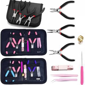 1팩 보석 제작 용품 키트 (보석 플라이어, 점프 링 오프너, 아울, 실 가위 포함) 보석 수리 도움