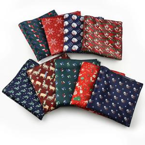 크리스마스 데이 소프트 포켓 스퀘어 그린 크리스마스 양말 패턴 손수건 할로윈 크리스마스 파티 정장 액세서리 선물로