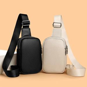 패셔너블한 미니 여성 가죽 체스트 백 휴대폰 가방 밀착형 트렌디 브랜드 인스 캐주얼 소프트 폴리에스터 안감 지퍼 클로저